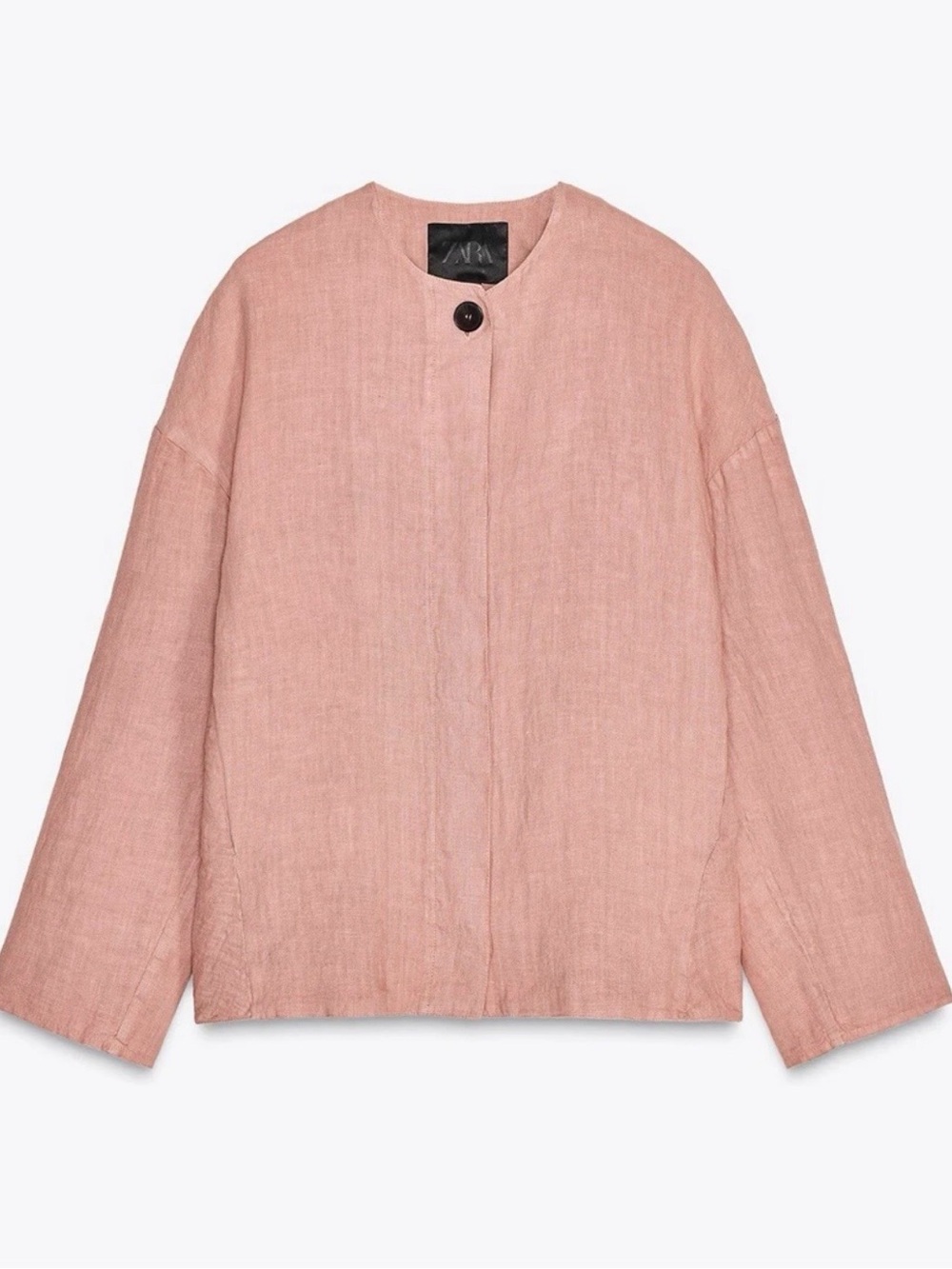 Zara Dusty Rose 100% Linen BomberJacket💗